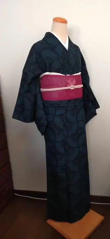 여름 홑옷 썸머 울 부채 패턴 중고