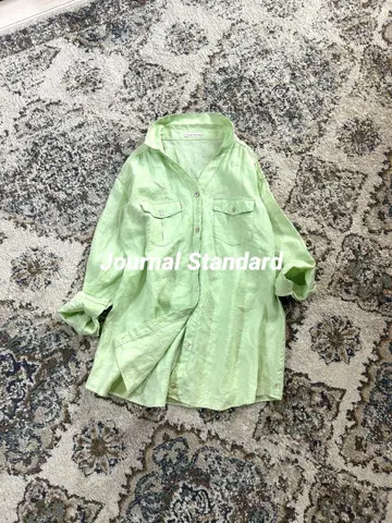 새상품급 Journal Standard 긴팔 셔츠 라이트 그린 린넨