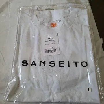 SANSEITO 봄 BAN 패턴 반팔 티셔츠 L 사이즈 화이트