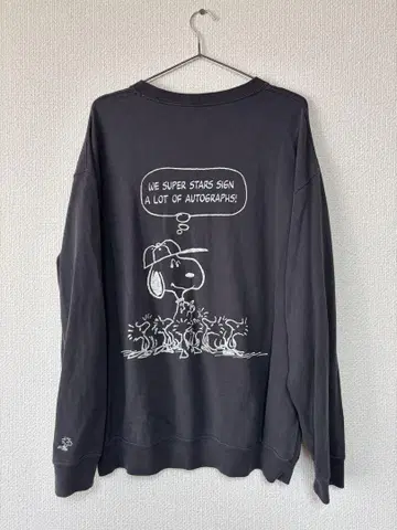 UNIQLO PEANUTS 콜라보 트레이너 워시드 그레이 남성 L