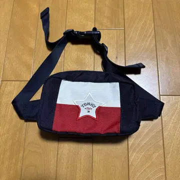 [미사용] 타미힐피거 바디백 네이비/레드