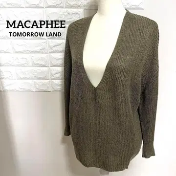 MACAPHEE 맥피 니트 여성용 스웨터 린넨 면 카키