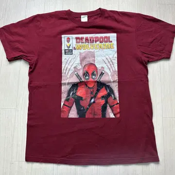 MARVEL 데드풀 & 울버린 티셔츠 L 와인 레드