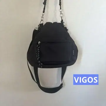VIGOS 블랙 드로우 스트링 백