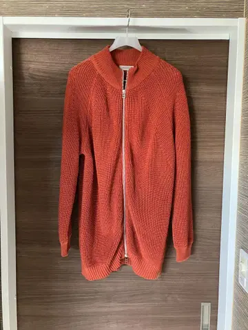 BEAMS LIGHTS 오렌지 풀 집업 가디건 L