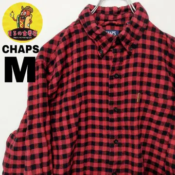 USA 구제 의류 CHAPS 플란넬 셔츠 M 레드 블랙 체크