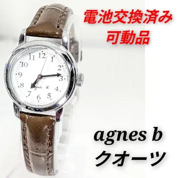 agnes b 쿼츠 여성용 배터리 벨트 교환 완료 작동품 Q-07
