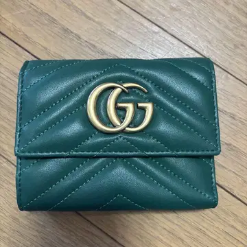 그린 GG 로고 3단 폴더형 지갑