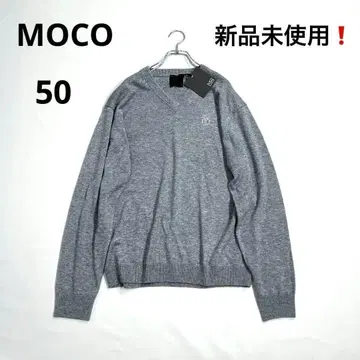 미사용 새상품 MOCO 모코 50 V넥 니트 스웨터 골프 그레이