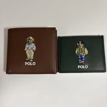 POLO 접이식 지갑 브라운 Polo 그린 카드 케이스