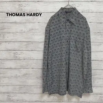 [ THOMAS HARDY ] 긴팔 셔츠 올 패턴 네이비 한국제 멋쟁이