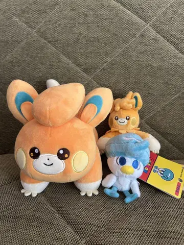 포켓몬 센터 봉제 인형 세트 빠모, 빠모트, 꾸왁스