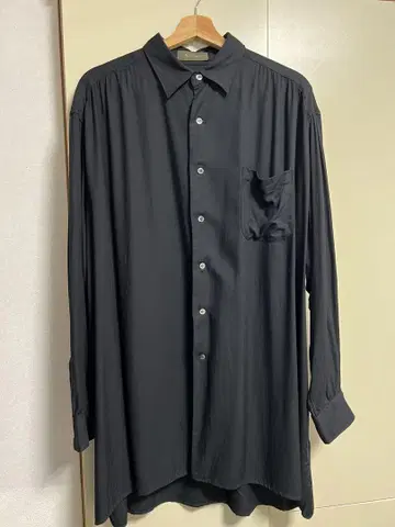 Y's for men 블랙 긴팔 레이온 셔츠