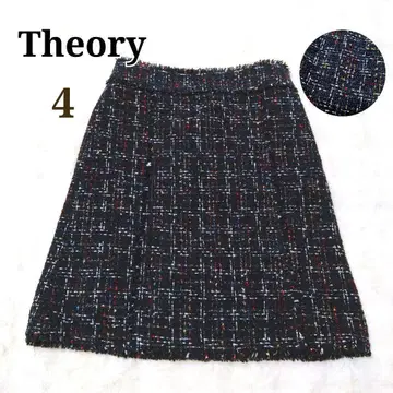 [빅 사이즈] Theory 트위드 멀티 컬러 스커트 4XL 블랙 띠어리