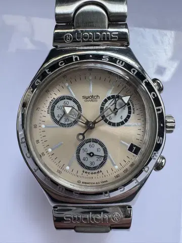 Swatch 크로노그래프 손목시계 실버