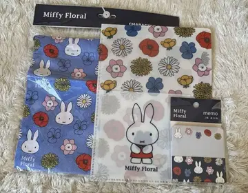 미사용 새상품 미피 floral 3세트 메모장 클리어 파일 복조리