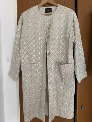카스타네 자수 롱 코트