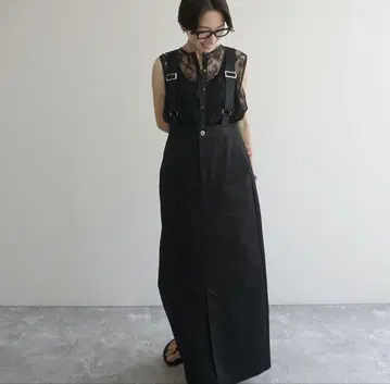 FASHFREN 서스펜더 스커트 블랙