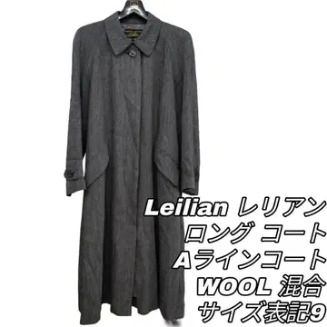 941 Leilian 롱 코트 A라인 그레이 9호 울 혼방