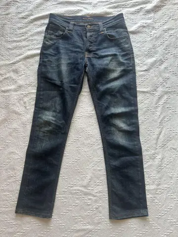 [남성용] Nudie JEANS 다크 블루 슬림 핏 데님