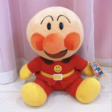 택 포함 호빵맨 싱글벙글 프렌즈 봉제 인형 약 32cm