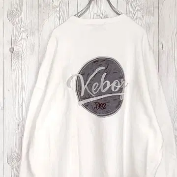 인기 케보즈 keboz 맨투맨 자수 로고 와이드 소매 XL 스트릿 화이트
