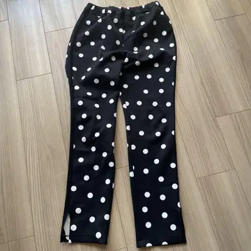블랙 화이트 도트 팬츠 허리밴딩 9호