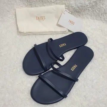 새상품급 TKEES GEMMA 24.4cm 네이비 플랫 샌들 수납 봉투