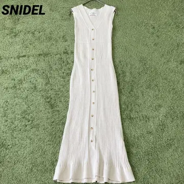 인기 상품! SNIDEL ORGANIC 내로우 니트 원피스 아이보리