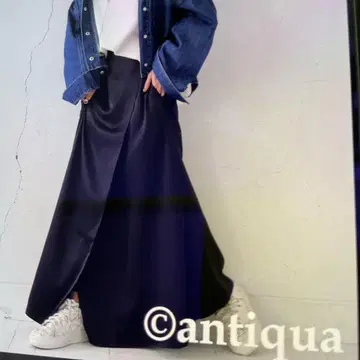 antiqua 플레어 스커트 네이비 프리 사이즈 미사용품 정가 4950엔