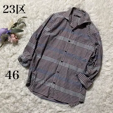 새상품급 [ 23KU ] 23KU 빅 사이즈 코튼 체크 셔츠 46 4L