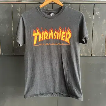 [ USA 매입 ] THRASHER 트레셔 불꽃 로고 티셔츠 블랙