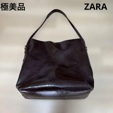 ZARA 다크 브라운 가죽 숄더백