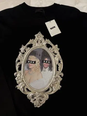 갓 셀렉션 XXX 티셔츠 긴팔 로고 프린트 블랙 블랙 M