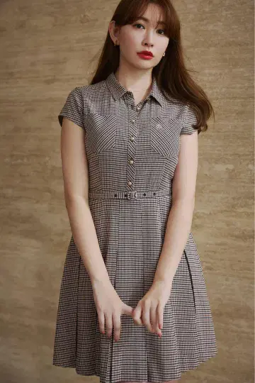 herlipto Checked Shirt Mini Dress