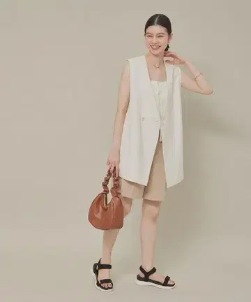 미사용품 로페피크닉 오버 베스트 화이트