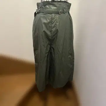 카키 벨트 롱 큐롯