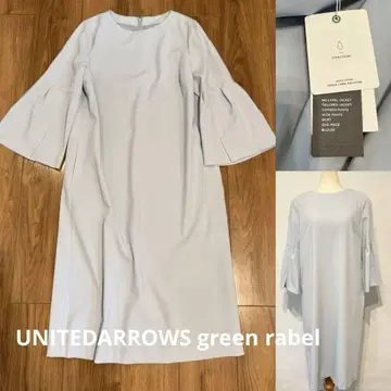 미사용 UNITED ARROWS 그린 라벨 파우드레 라인 원피스