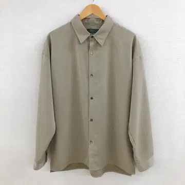 CLEL 긴팔 셔츠 벌룬 소매 루즈 레귤러 카라 셔츠