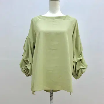 Bou Jeloud 벌룬 슬리브 보트넥 셔츠 라이트 그린