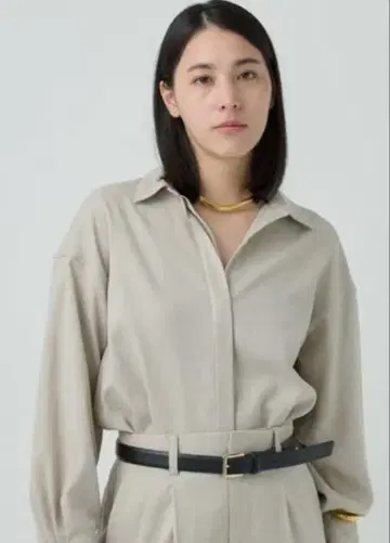 Chaos 아이아스 시크 블라우스 2024 AW 베이지