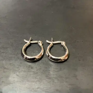 SILVER925 SIMPLE HOOP EARRINGS/실버/귀걸이