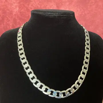 초와이드 12mm 각인 925 스털링 실버 목걸이 55cm 익명 배송
