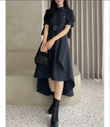 [ POLO BCS 콜라보 ] 헴 레이어드 셔츠 원피스