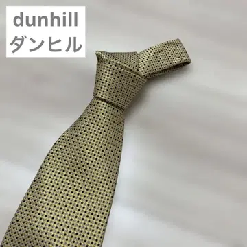 던힐 dunhill 골드 & 블랙, 파란색 도트 무늬 넥타이