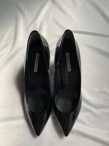 블랙 에나멜 하이힐 약 7cm