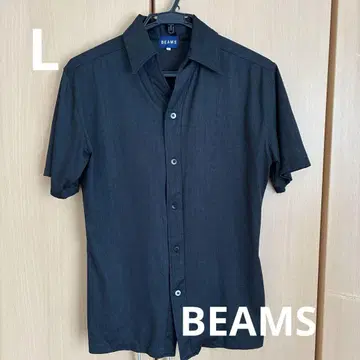 BEAMS 블랙 반팔 셔츠 L 셔츠 빔즈