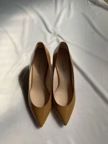 카멜 하이힐 펌프스 약 7cm