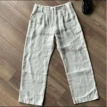 linen herringbone pants ecru oksoon
