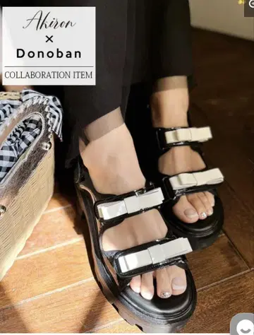 Akiron x Donoban 2way 에나멜 리본 샌들